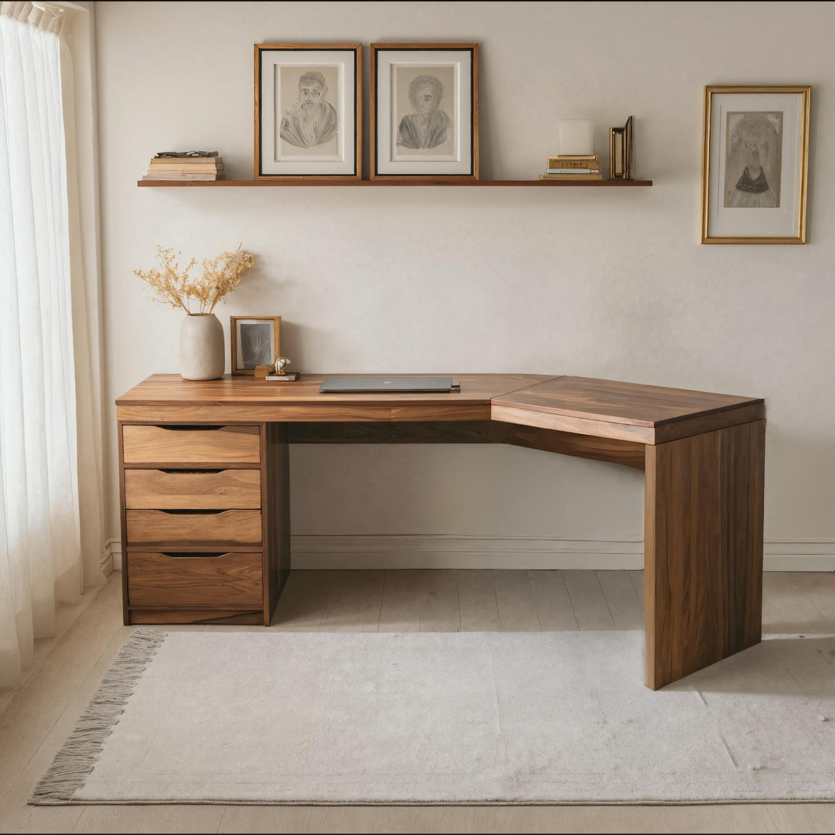 Modern L Shaped Desk For Workstation Or Office