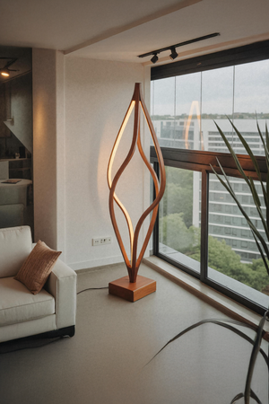 Modern Sculptural Floor Lamp With Handcrafted Design For Living Room