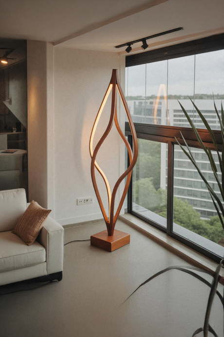 Modern Sculptural Floor Lamp With Handcrafted Design For Living Room