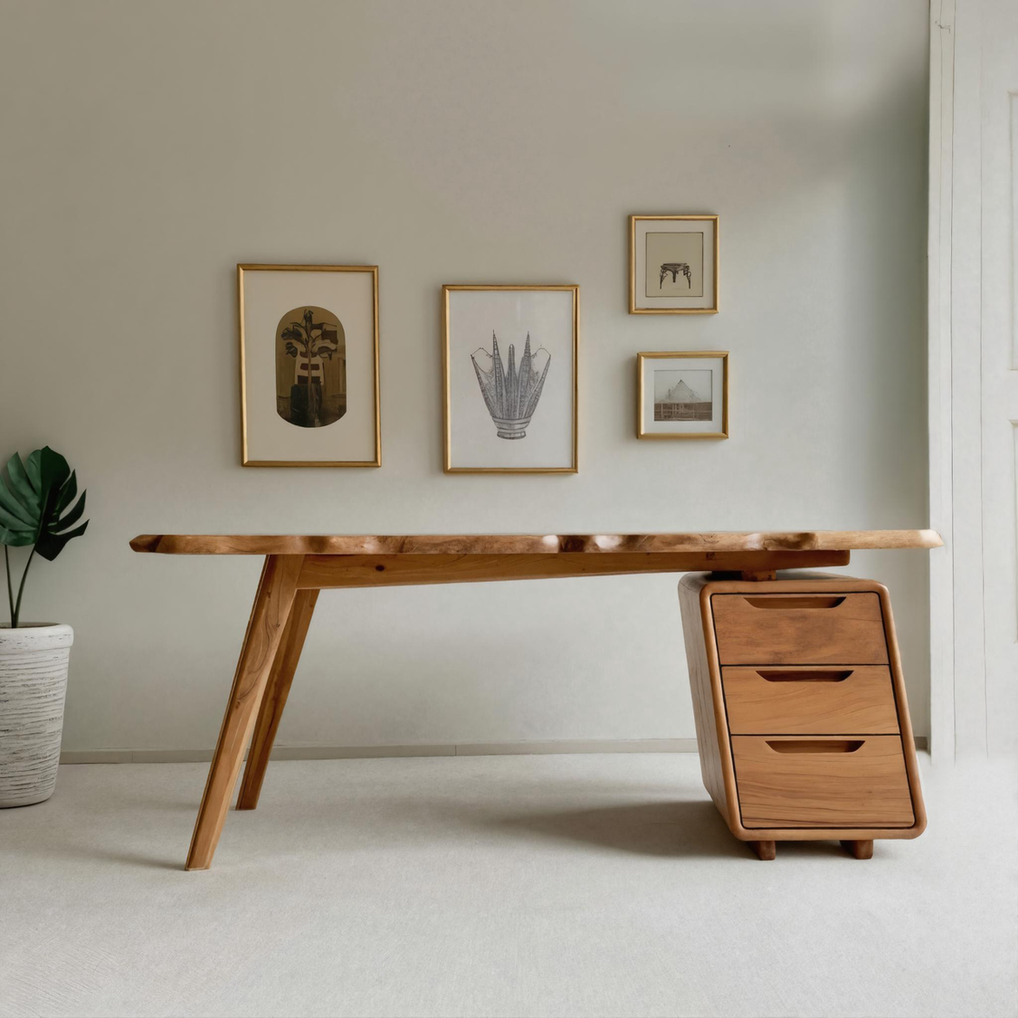 Contemporary Office Desk With Storage Drawers For Home Workspace – ET ...