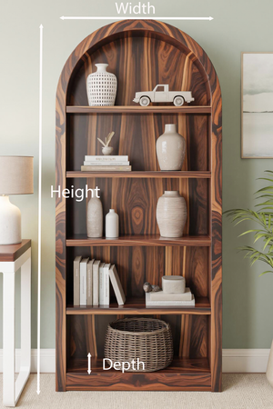 Arched Display Bookshelf For Living Room Or Office