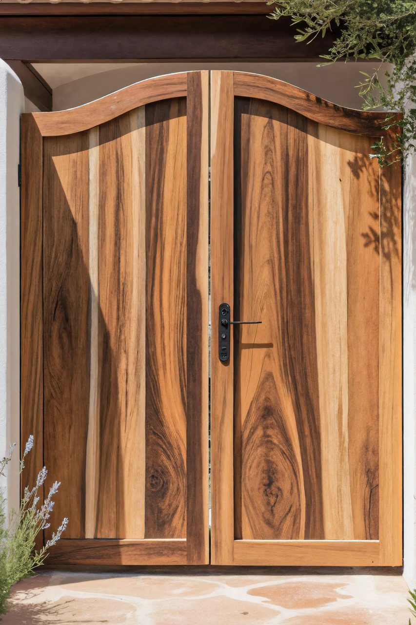 Curved Top Garden Gate Double Entry Door For Villa Courtyard