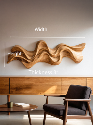 Modern Wavy Wall Art Sculpture For Living Room