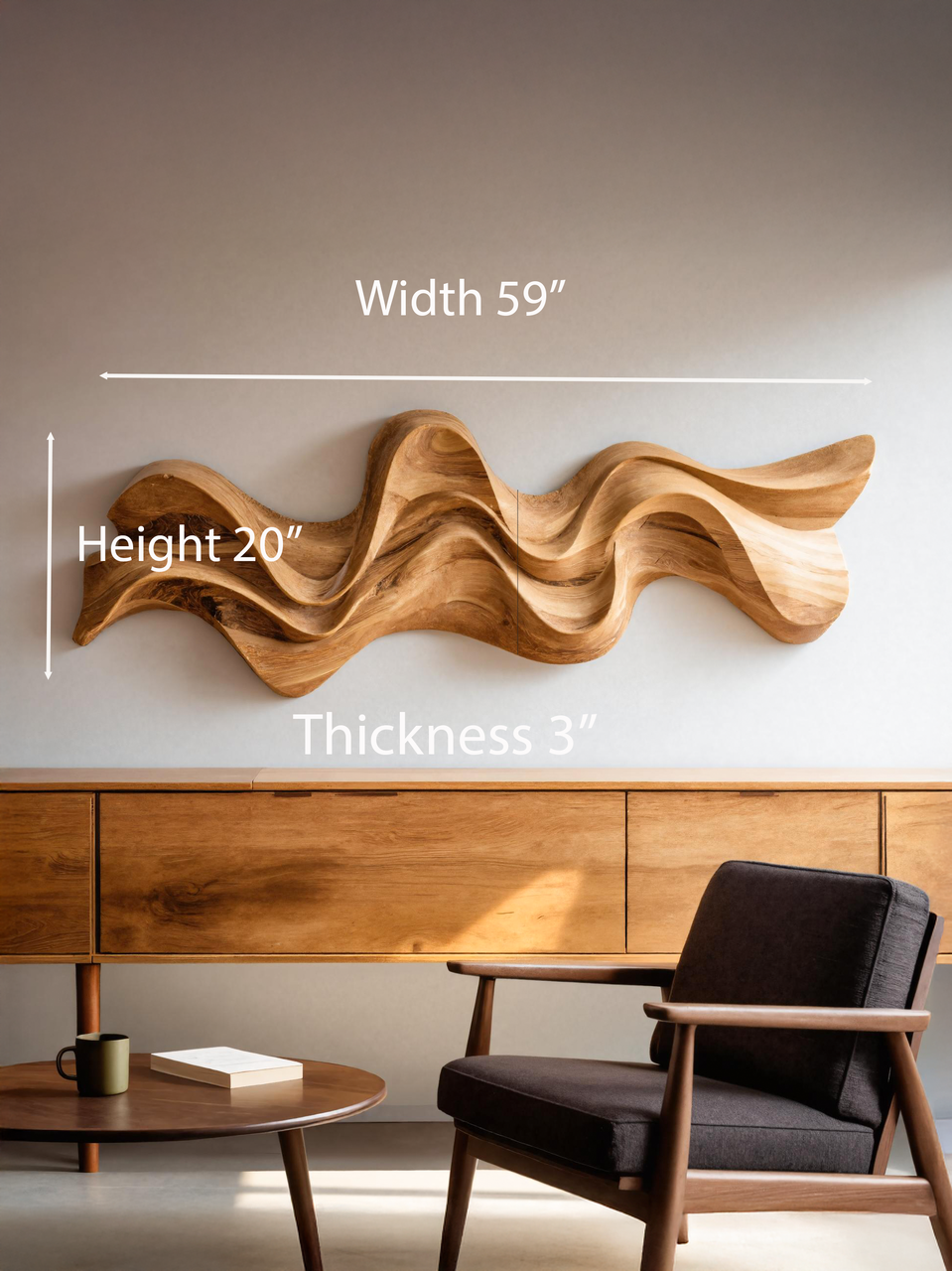 Modern Wavy Wall Art Sculpture For Living Room