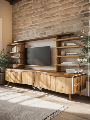 Modern TV Stand With Sculpted Storage For Living Room