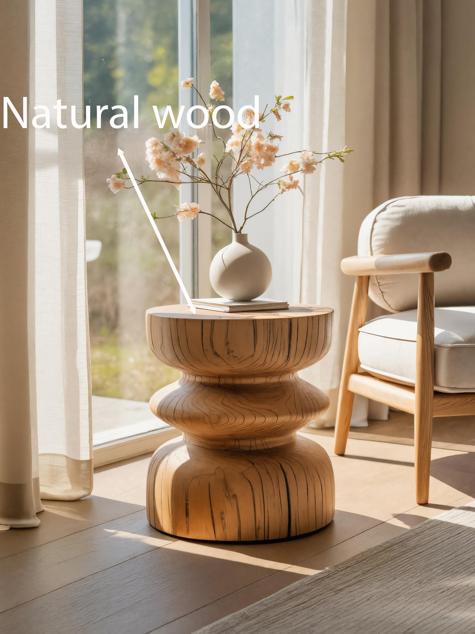 Minimalist Curved Side Table For Living Room Or Bedroom