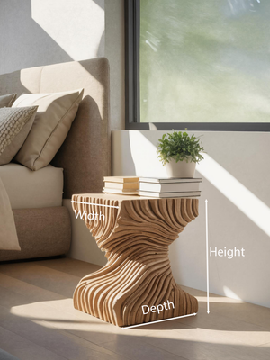 Modern Carved Side Table For Bedroom Or Living Room