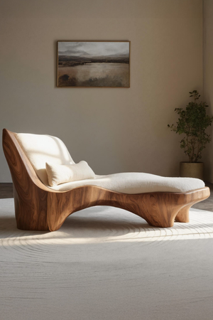 Modern Chaise Lounge With Curved Base For Living Room