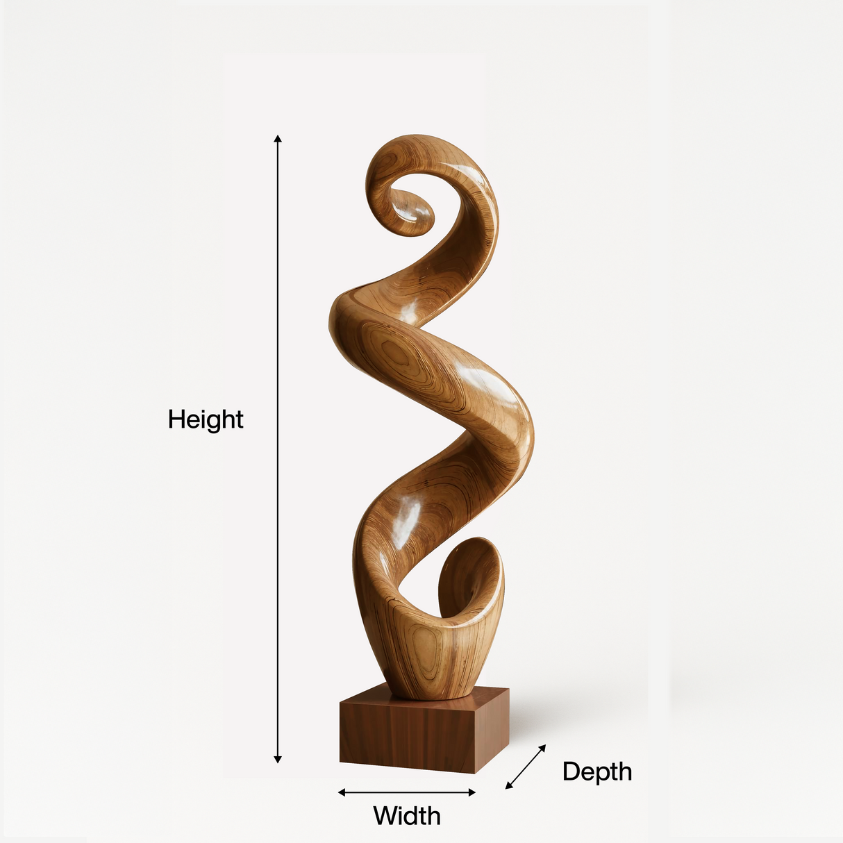 Rustic Large Twisted Spiral Floor Art For Office Decor