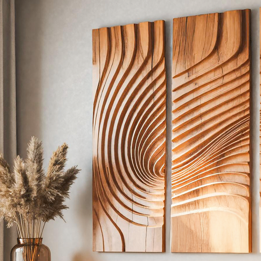 Large Carved Wood Wall Art Panel For Living Room Or Entryway Decor