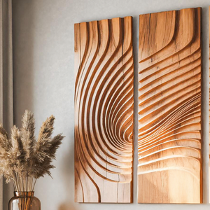 Large Carved Wood Wall Art Panel For Living Room Or Entryway Decor