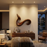 Modern Abstract Curved Wooden Wall Art For Living Room Decor