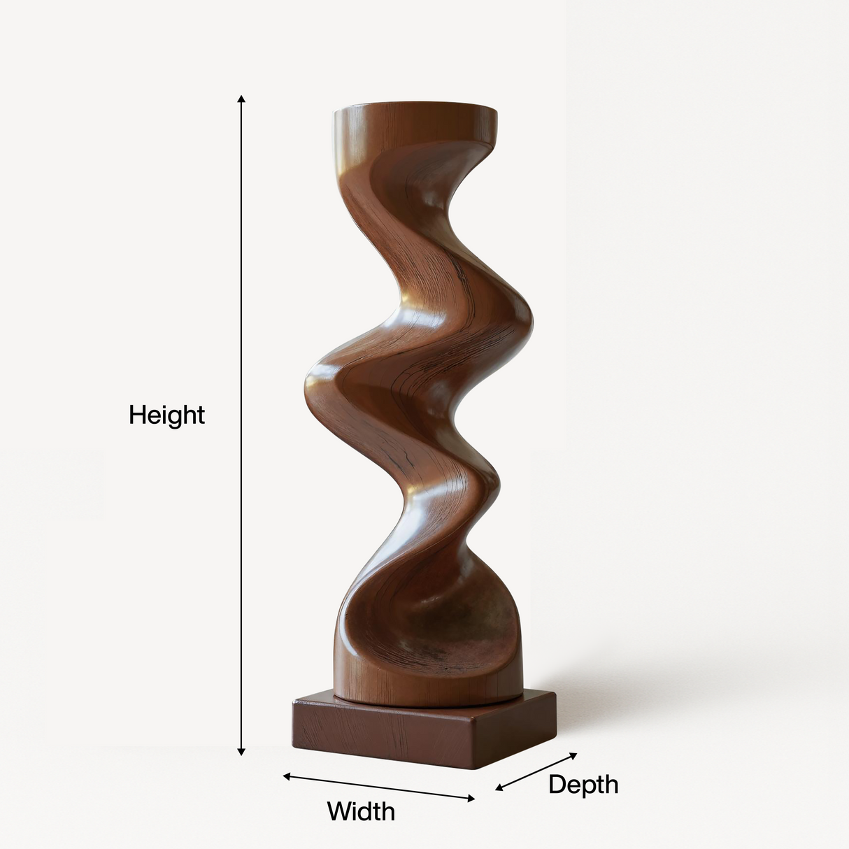 Rustic Solid Wood Abstract Sculpture For Patio Design