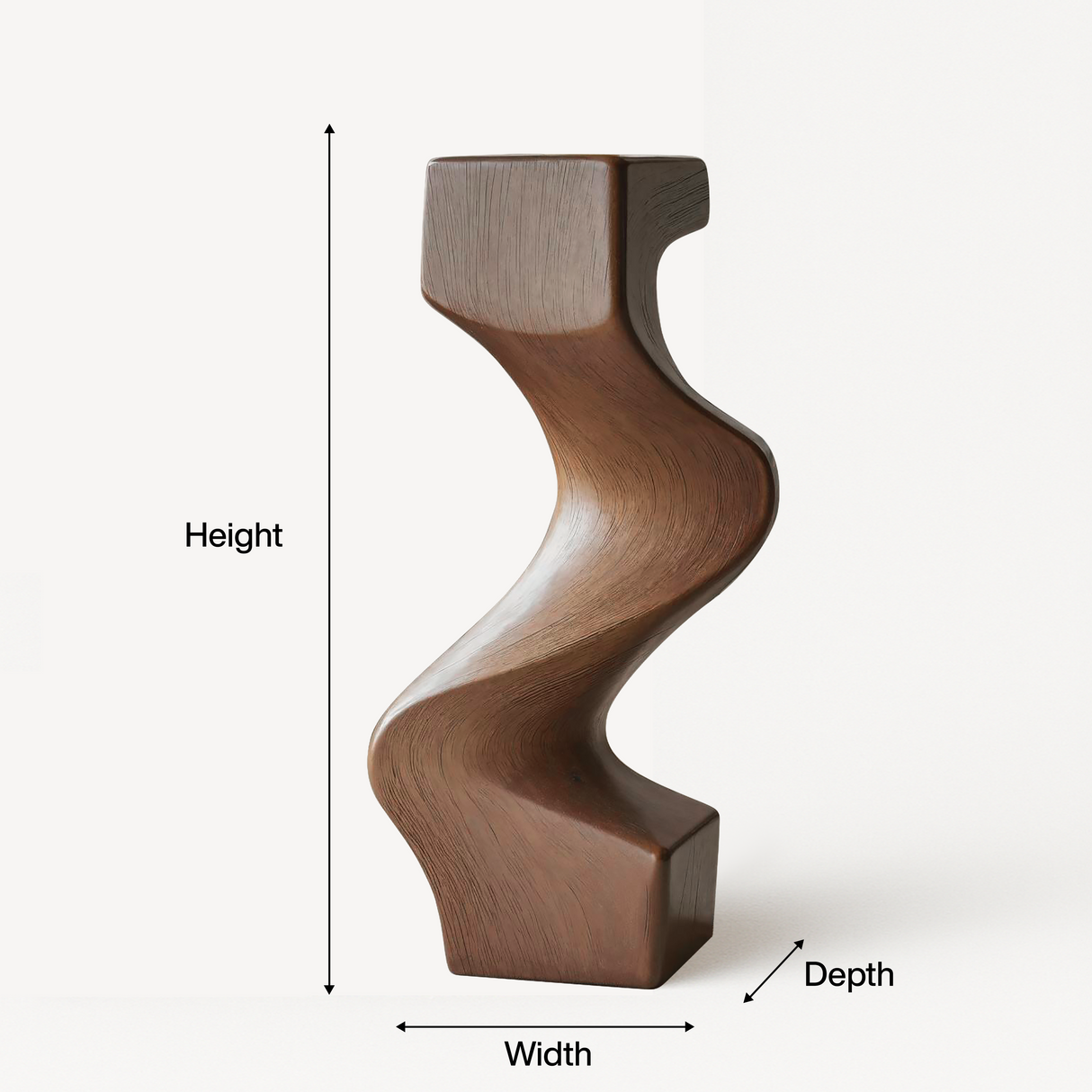 Mid Century Wooden Abstract Sculpture For Furniture Decor