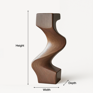 Mid Century Wooden Abstract Sculpture For Furniture Decor