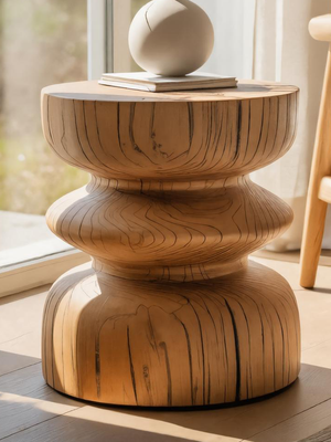 Minimalist Curved Side Table For Living Room Or Bedroom