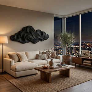Minimalist Sculpture Cloud Wooden Wall Art For Apartment Living Room