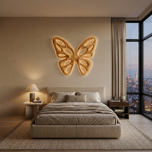 Elegant Abstract Butterfly Wooden Wall Art For Living Room Accent