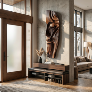 Modern Abstract Face Wood Wall Art For Interior Design