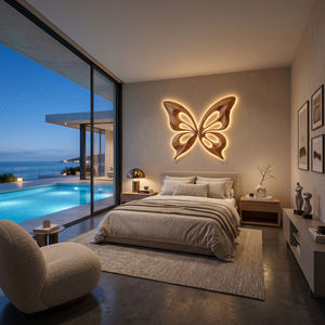 Modern Wooden Butterfly Wall Art Hand Carved For Living Decor