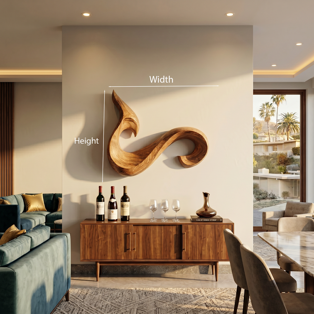 Modern Abstract Curved Wooden Wall Art For Living Room Decor