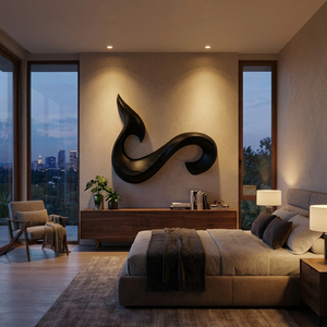 Modern Abstract Curved Wooden Wall Art For Living Room Decor