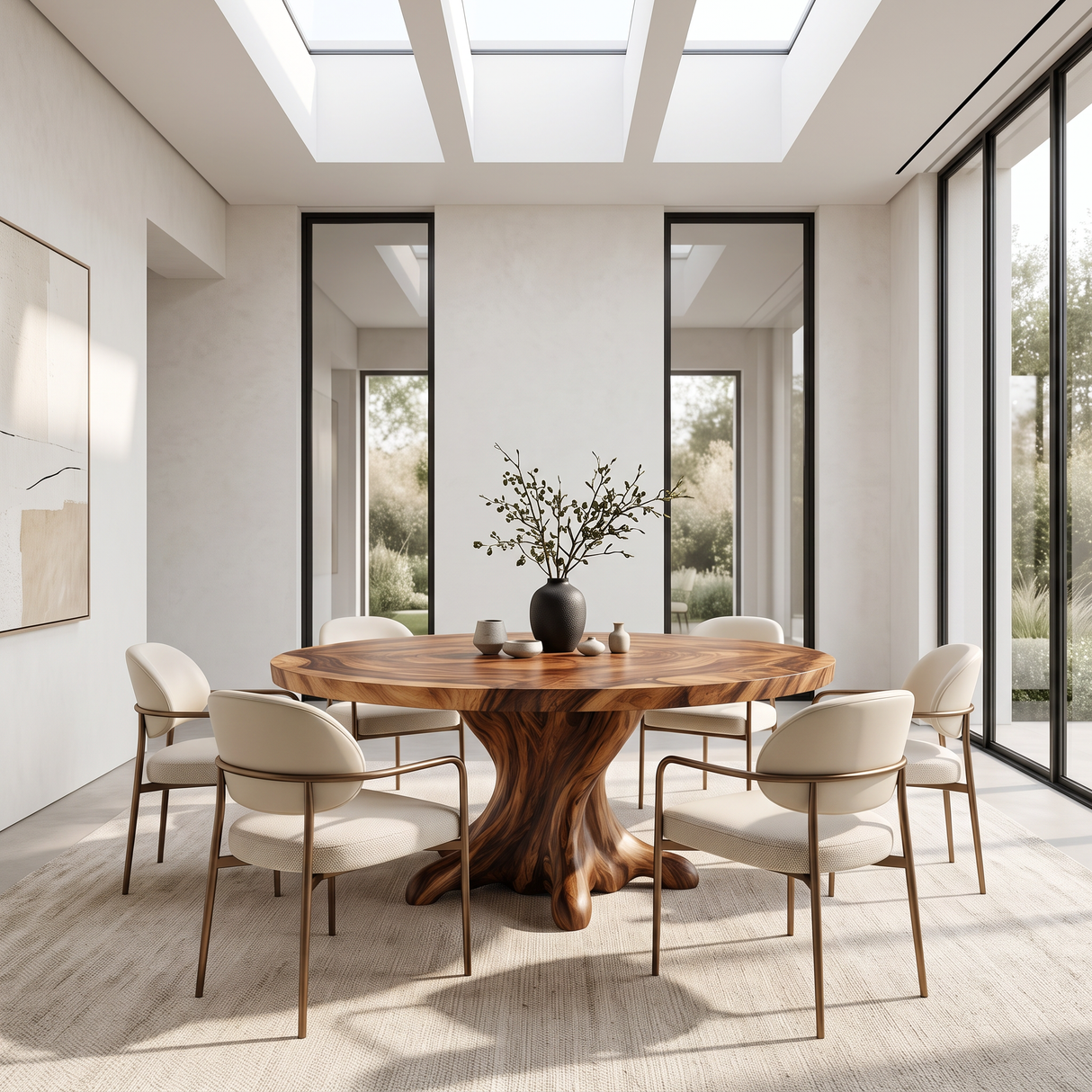 Contemporary Wooden Round Dining Table For Sophisticated Dining Room