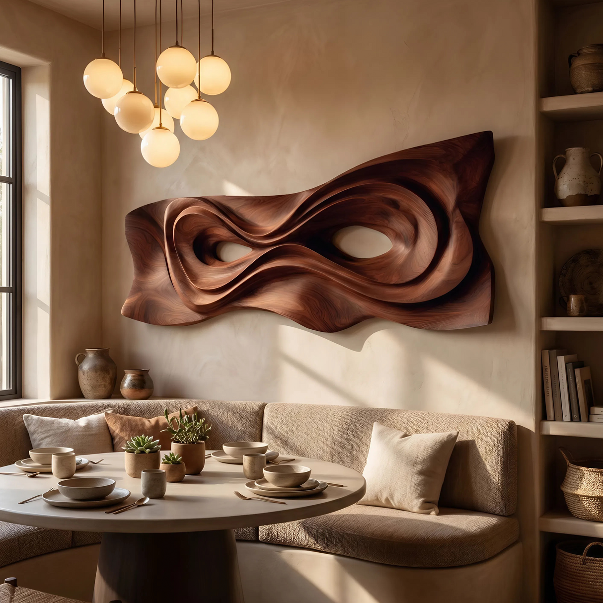 Contemporary Organic Wall Art Panel For Bedroom Space