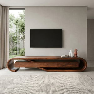 Contemporary Sculptural TV Stand For Living Room