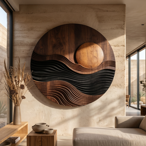 Modern Circular Landscape Wall Art For Living Room