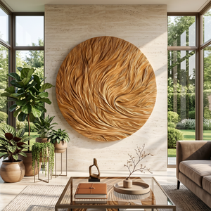 Organic Wall Art With Flowing Wood Texture For Living Room