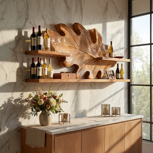 Farmhouse Wall Wine Rack For Hallway Beverage Accent Storage