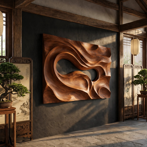 Mid Century Carved Wall Art Panel For Living Room