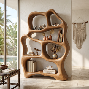 Organic Flow Bookcase For Cozy Reading Corner
