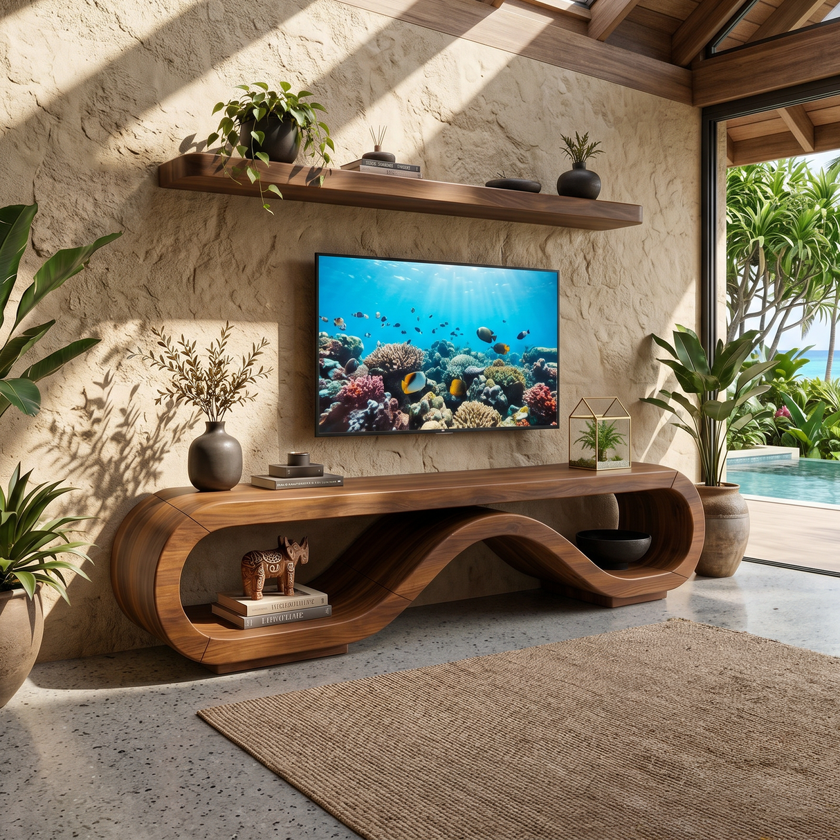 Organic Modern Media Cabinet Artisan Craftsmanship