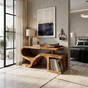 Minimalist Organic Record Player Stand Modern Loft