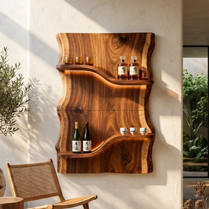 Scandinavian Multi Tier Wine Rack Shelf For Living Room