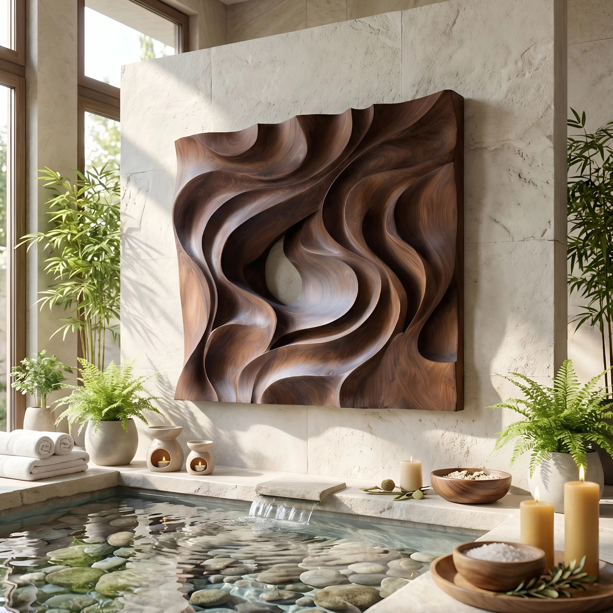 Scandinavian Curved Wall Art Panel For Living Room