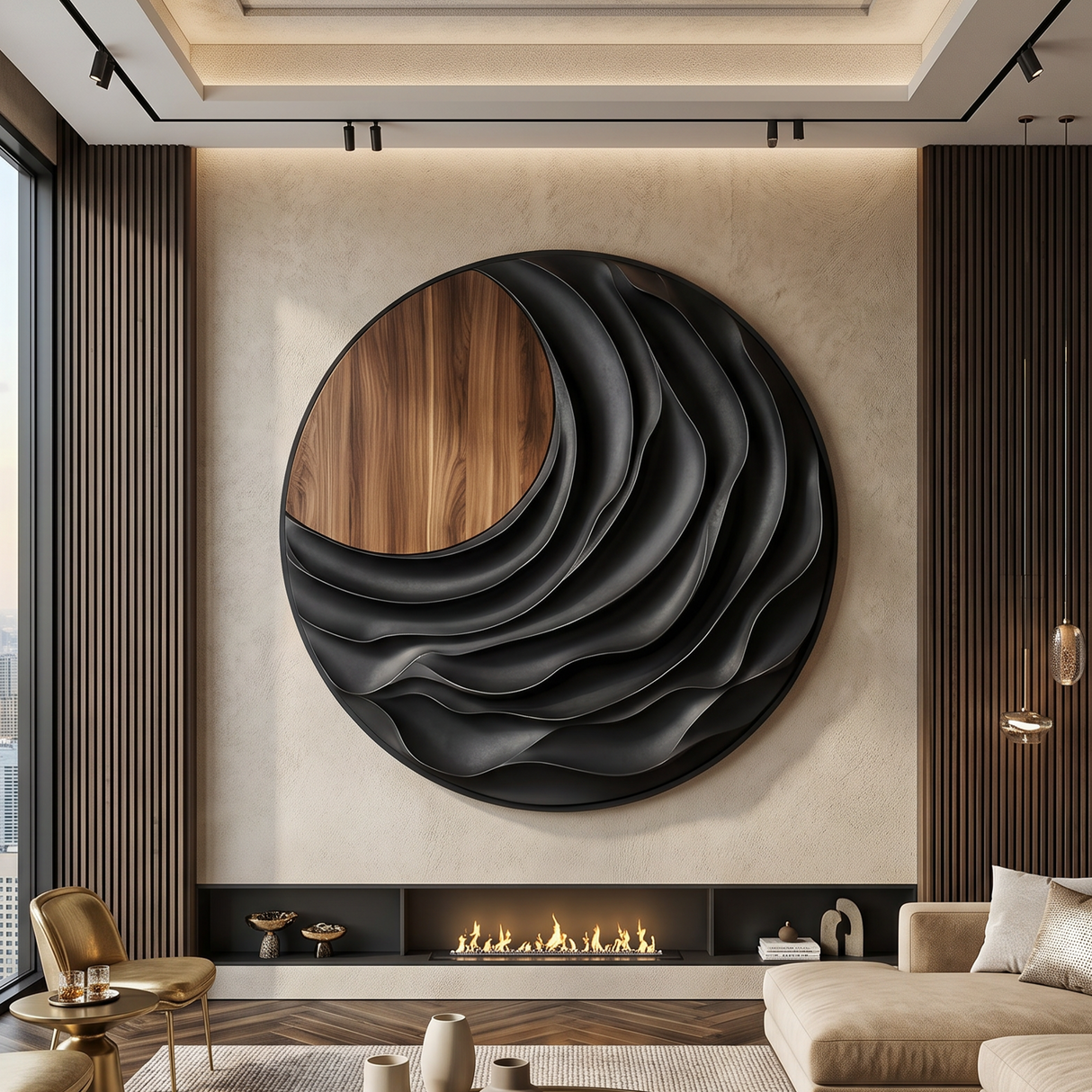 Modern Sculptural Wall Art For Mountain Retreat Interior