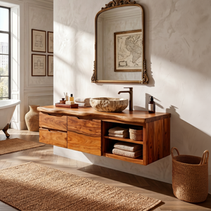 Japandi Wall Mounted Vanity Urban Loft Bathroom
