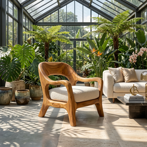 Organic Modern Statement Chair Luxury Living Space
