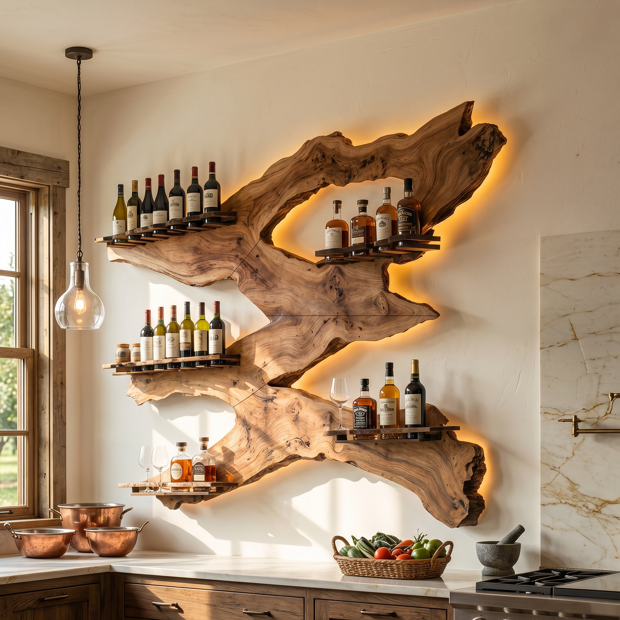 Handcrafted Wine Holder For Kitchen Wine Wall Accent