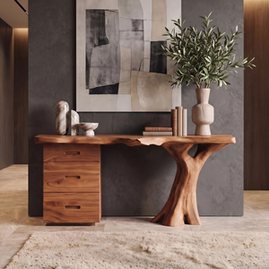 Rustic Solid Wood Dressing Table For Bedroom Cozy Vintage Decor