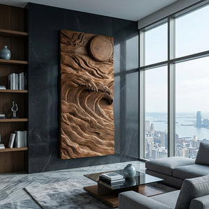 Organic Sculptural Wave Wooden Wall Art For Wall Decor