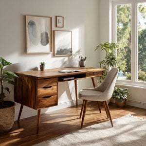 Scandinavian Wooden Writing Desk For Home Office