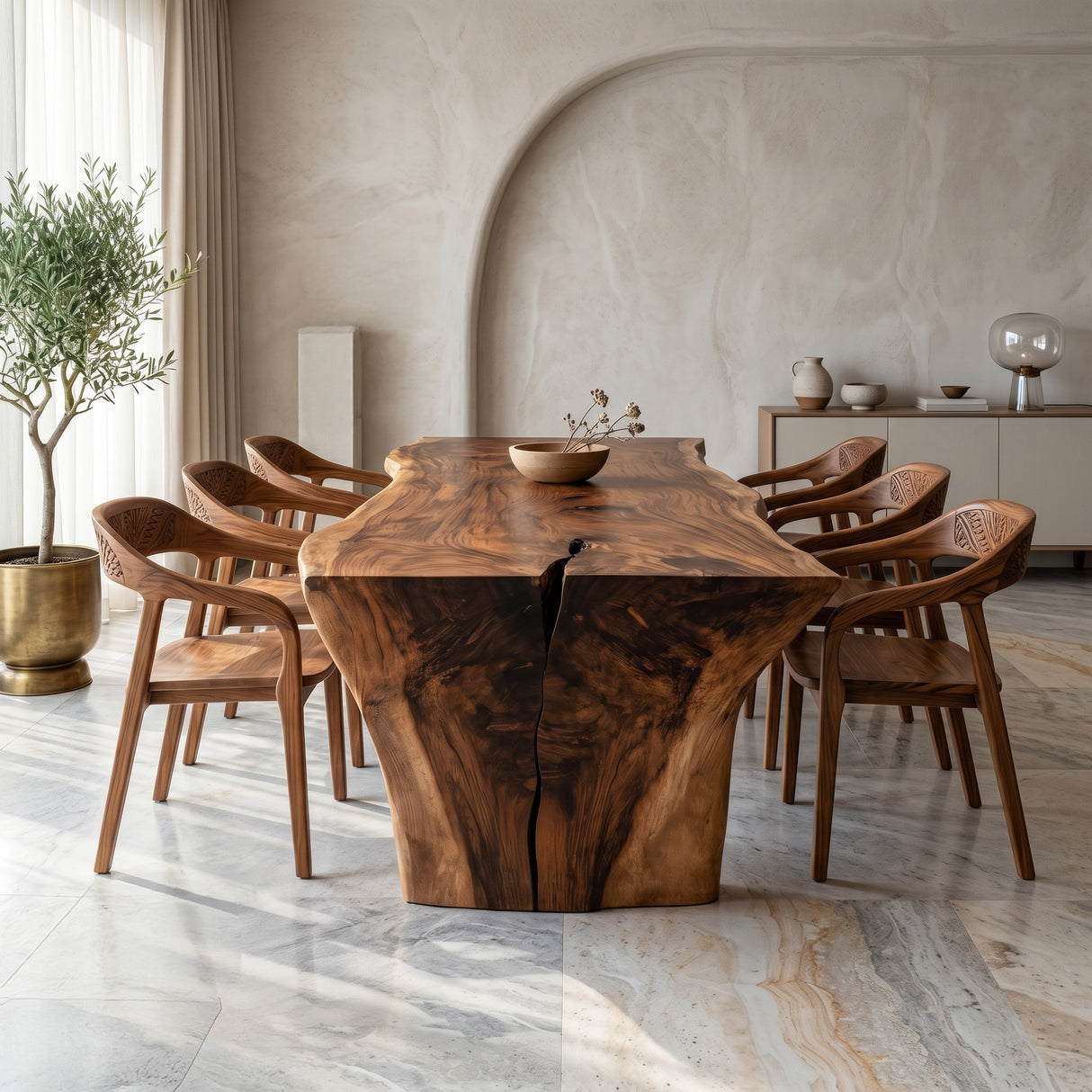 Wabi Sabi Handcrafted Dining Table For Dining Room
