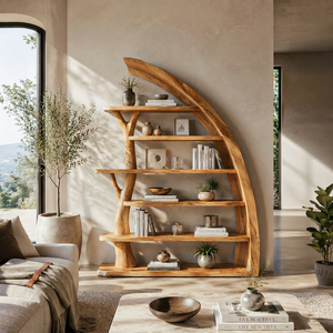 Modern Asymmetrical Tree Bookshelf Open For Contemporary Interior