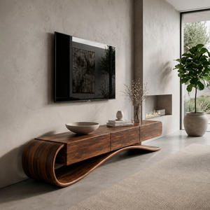 Organic Modern Cantilever TV Console For Living Room Decor
