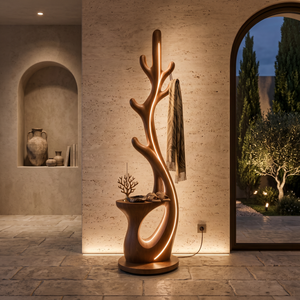 Modern Branch Lamp With Rack For Corner