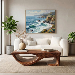 Minimal Curved Coffee Table For Living Room